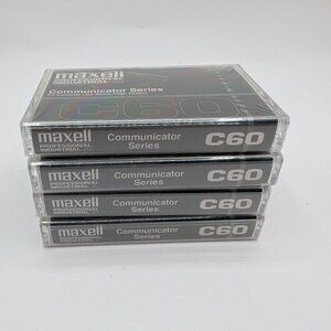 Lot of 4 Maxell Professional Industrial Cassette Tapes Communicator Series C60